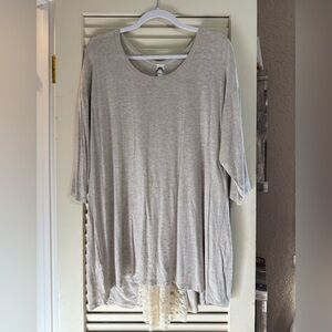 Honeyme Light Gray Long Sleeve Top